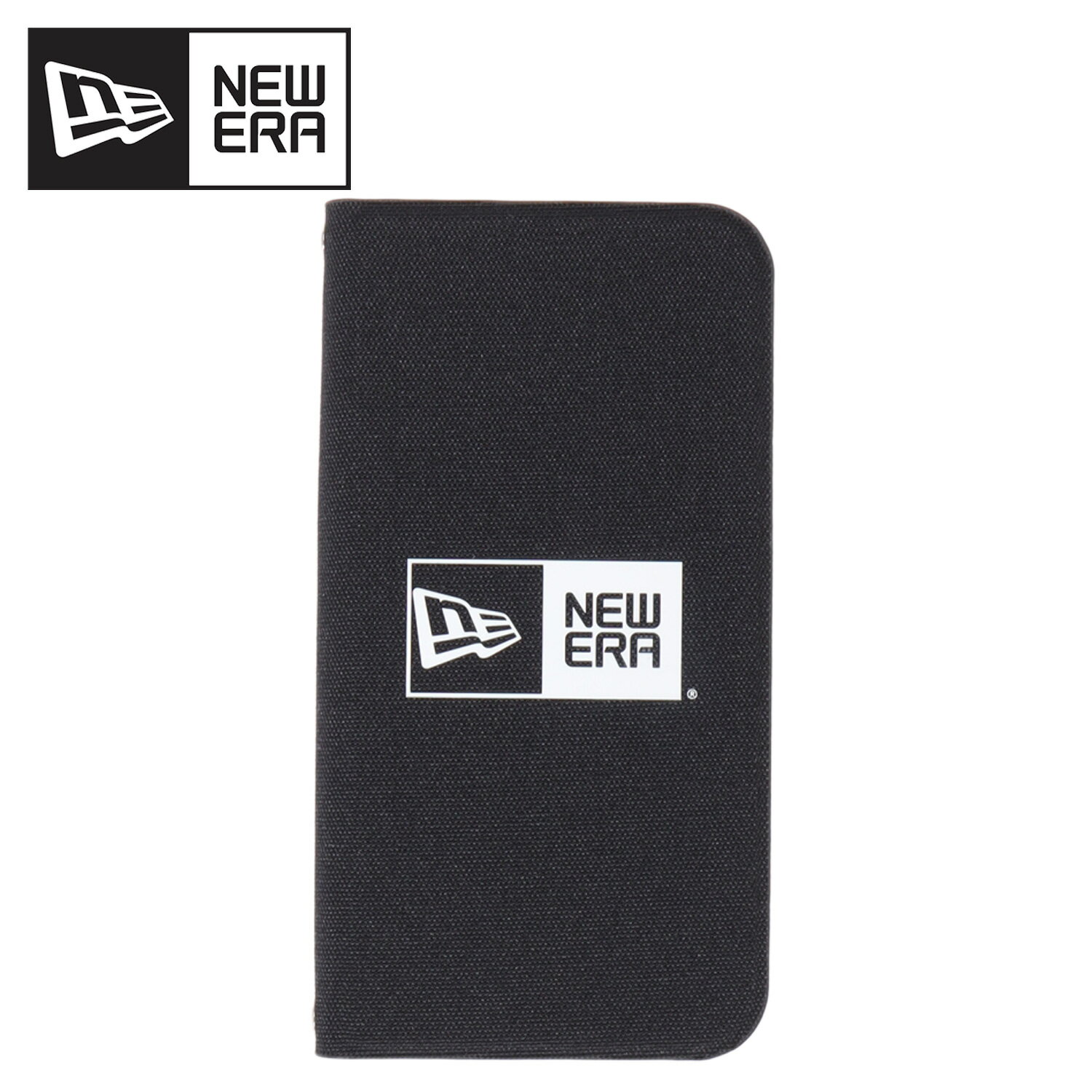 NEW ERA ニューエラ iPhone 12mini スマホケース 手帳型 携帯 アイフォン カバー メンズ レディース BOX LOGO BOOK TYPE CASE ブラック 黒 iP2054-NE03 