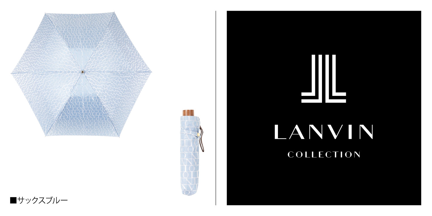 LANVIN COLLECTION ランバン コレクション 雨傘 折りたたみ ミニ レディース 55cm 軽量 FOLDING UMBRELLA ベージュ ブラウン レッド ブルー 0576-02 母の日 3