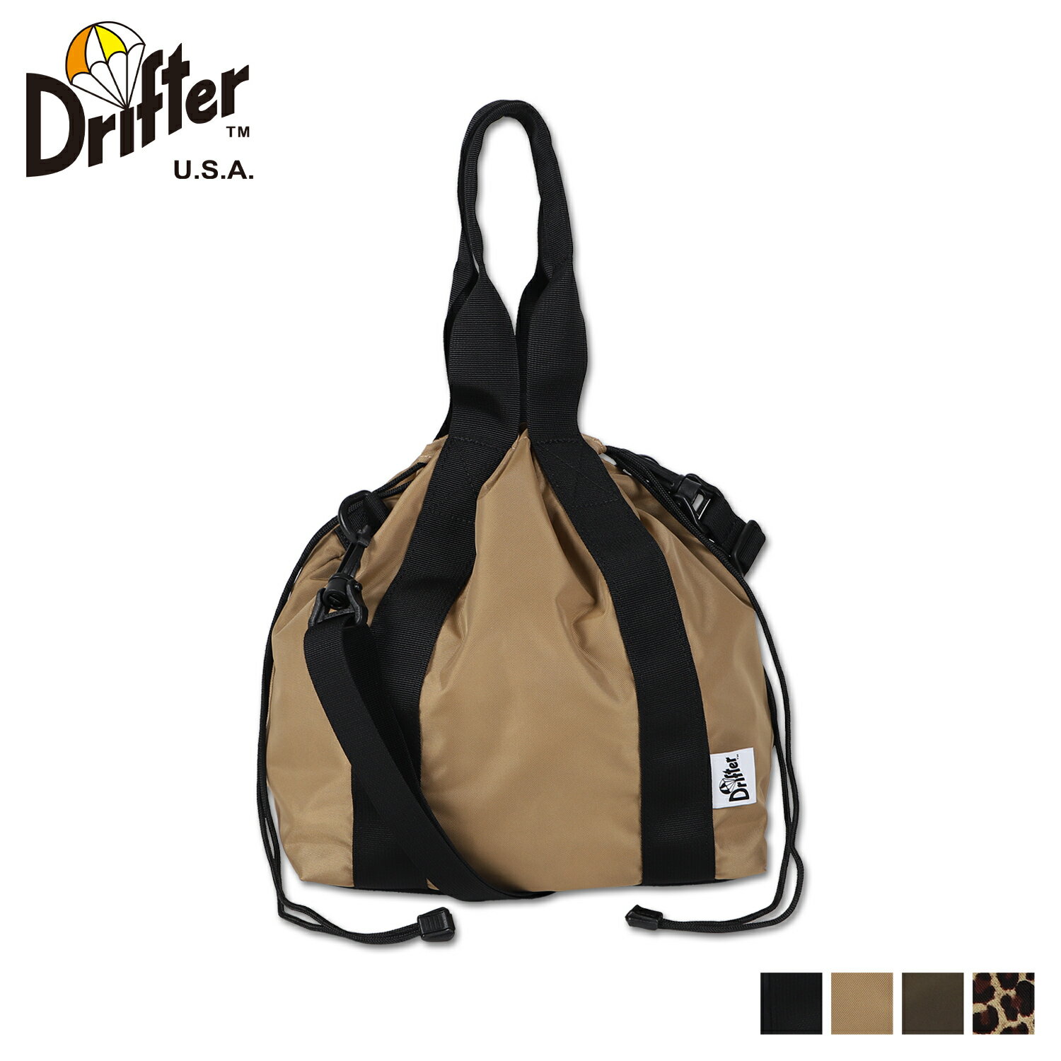 ドリフター Drifter バッグ ショルダーバッグ トート メンズ レディース 8L 斜めがけ HANDLE BUCKET TOTE ブラック ベージュ ブラウン レオパード 黒 DFV1225 母の日のサムネイル