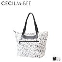 CECIL McBEE セシルマクビー バッグ トートバッグ レディース Lサイズ ファスナー付き モノグラム MONOGRAM SERIES ブラック ホワイト 黒 白 CM121131