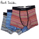 【最大1000円OFFクーポン配布中】 Paul Smith ポールスミス ボクサーパンツ 下着 3枚セット インナー アンダーウェア メンズ 前閉じ ストライプ メンズ下着 男性 MEN TRUNK 3 PACK マルチ M1A 914C A3PCKP 1A