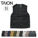 タイオン TAION インナーダウン ベスト アウター メンズ ベーシック Vネックボタン 防寒 V NECK BUTTON DOWN VEST ブラック グレー ネイビー ベージュ 黒 001