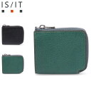 イズイット IS/IT 財布 二つ折り ミニ ヒッチ メンズ L字ファスナー 本革 HITCH ブラック グリーン 黒 974613