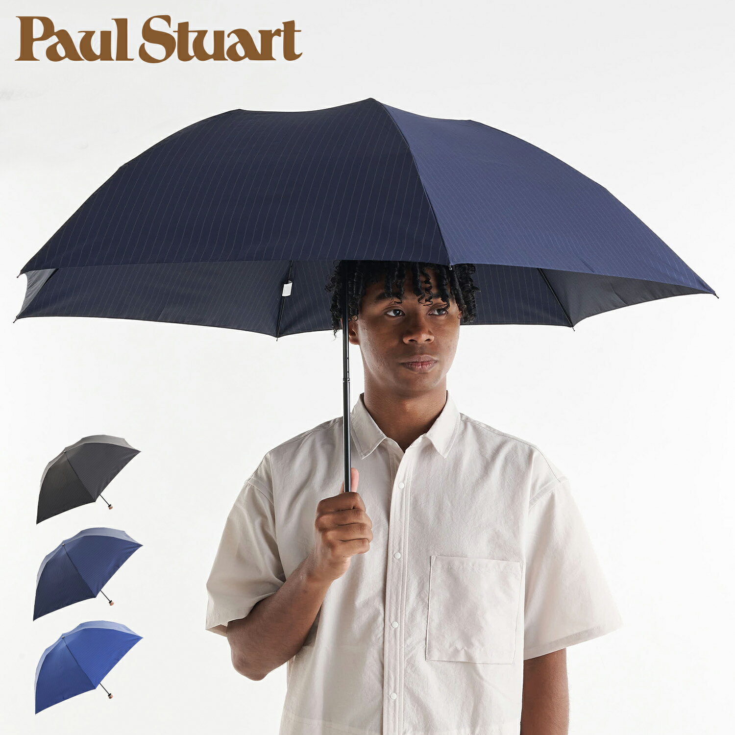 Paul Stuart ݡ륹奢 ޤꤿ߻  ߥ  60cm ڤ 礭 FOLDING UMBRELLA ֥...