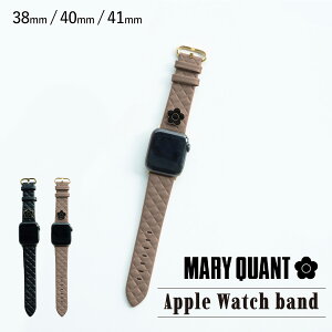 マリークヮント MARY QUANT アップルウォッチ バンド レディース 41mm 40mm 38mm Apple Watch Band ブラック ベージュ 黒 AWB-MQ01/AWB-MQ02 母の日