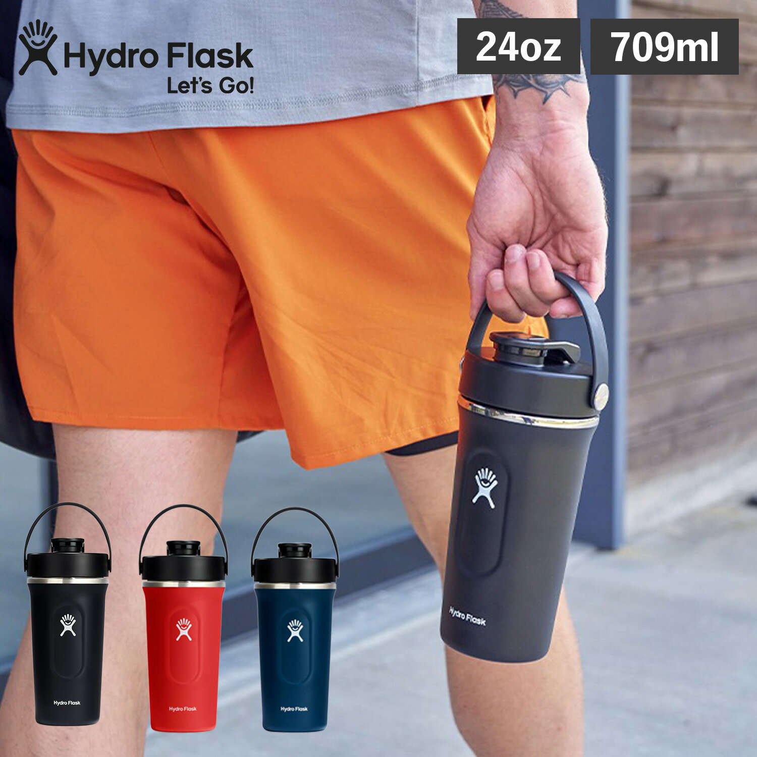 【最大1000円OFFクーポン配布中】 Hydro Flask ハイドロフラスク 24oz マグ ボトル ステンレスボトル 水筒 魔法瓶 シェイカーボトル メンズ レディース 709ml マイボトル 直飲み 保冷 保温 24 OZ INSULATED SHAKER BOTTLE 890170