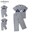 NEWYORKER HOME ニューヨーカーホーム ルームウェア 部屋着 セットアップ ナイトウェア メンズ 半袖ヘンリーネックパジャマ グレー 0684-97