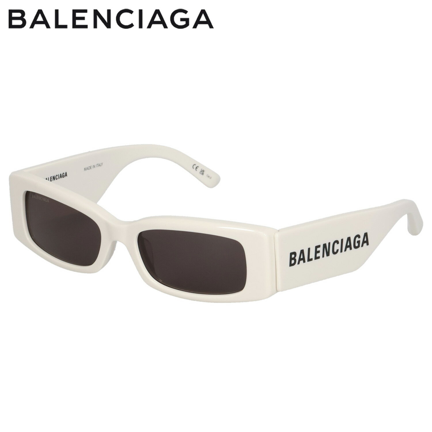 【最大1000円OFFクーポン発行中】 BALENCIAGA バレンシアガ サングラス メンズ レディース UVカット アジアンフィット SUNGLASSES ホワイト 白 BB0260S-003