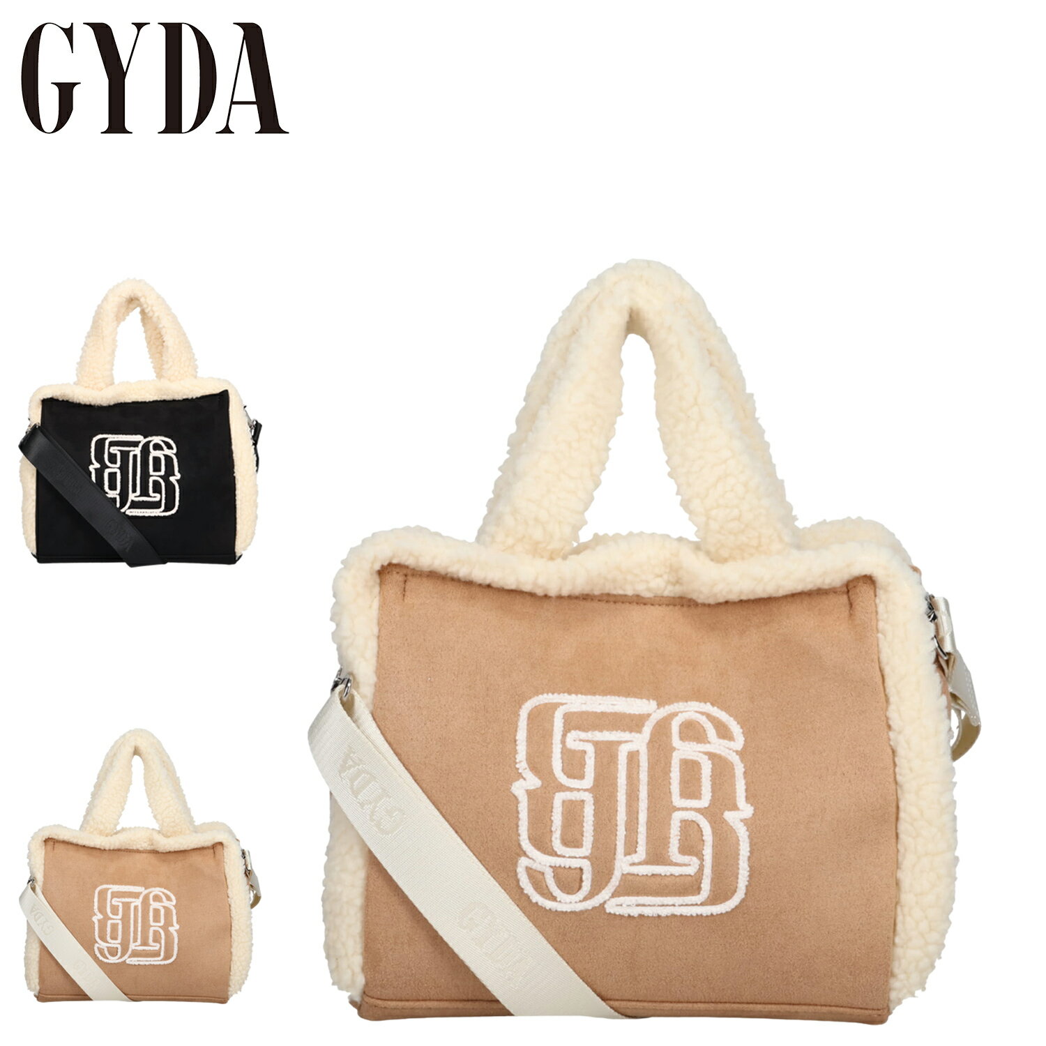 【最大1000円OFFクーポン配布中】 ジェイダ GYDA バッグ トートバッグ ショルダー フェイクムートン レディース 斜めがけ FAKE MOUTON SERIES ブラック ベージュ 黒 GY-B251のサムネイル