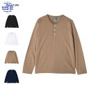 グッドオン Good On ヘンリー Tシャツ 長袖 カットソー メンズ レディース ヘンリーネック L/S HENLEY TEE ブラック ホワイト ベージュ 黒 白 GOLT1601C