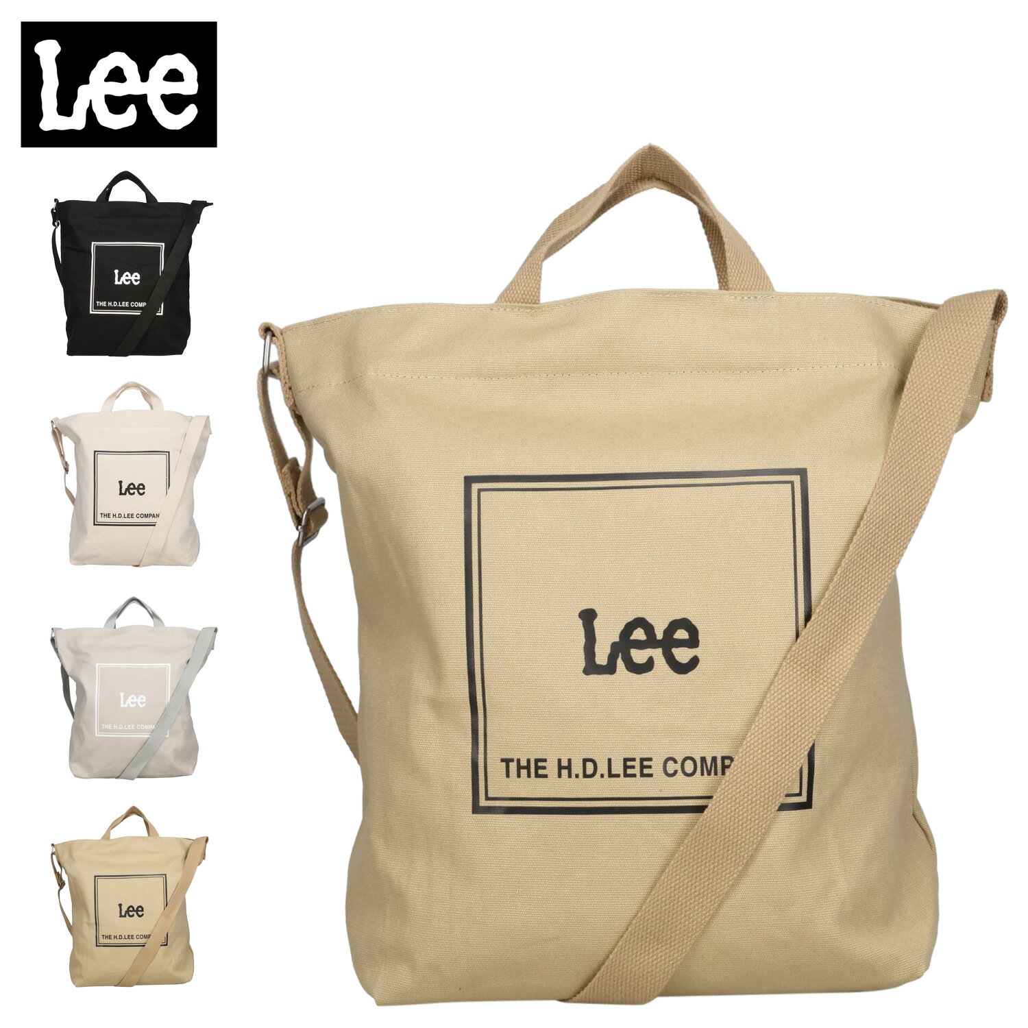 リー Lee バッグ ショルダーバッグ トートバッグ 手提げバッグ メンズ レディース 斜めがけ キャンバス ファスナー付き 軽量 ブラック ホワイト グレー ブラウン 黒 白 320-1351 母の日