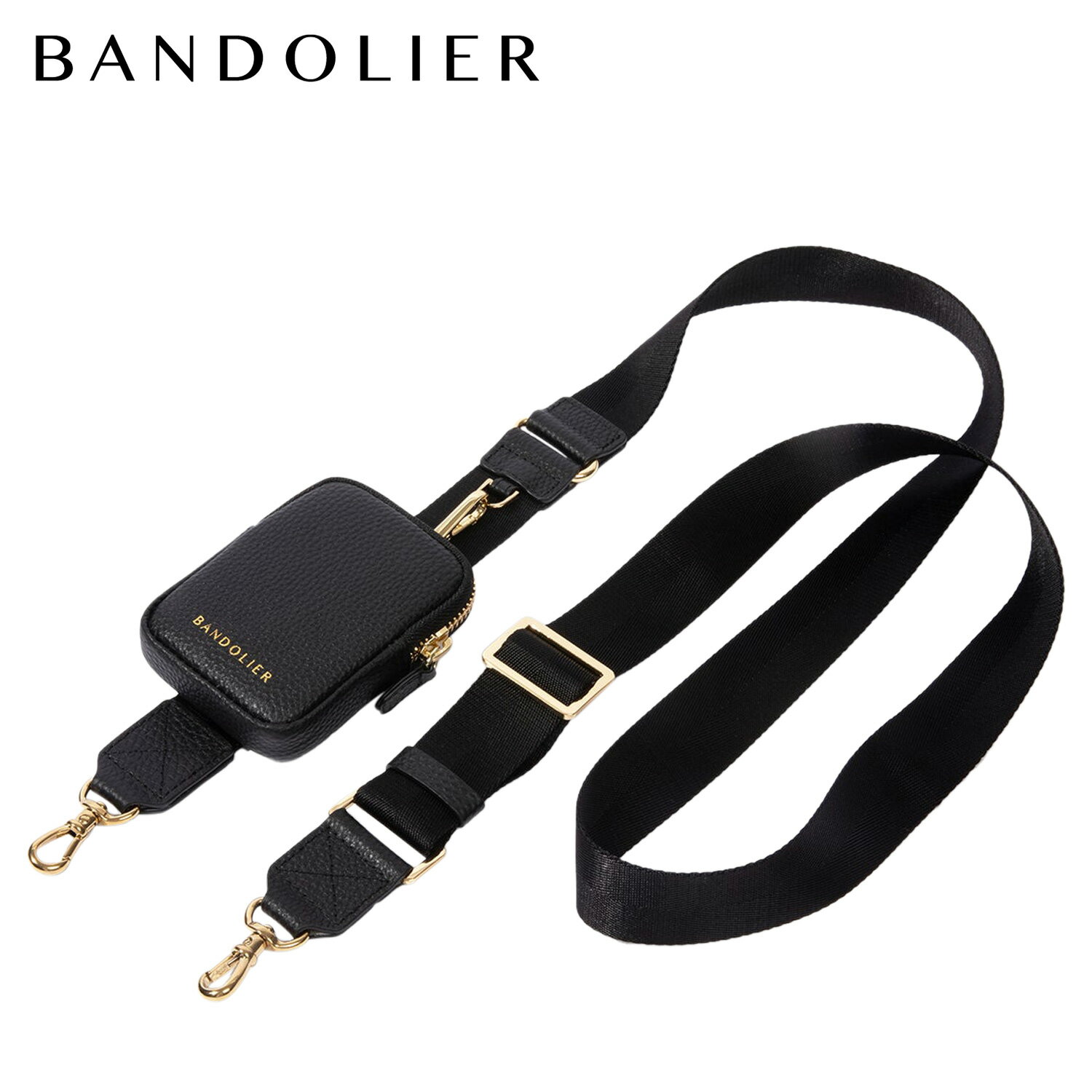 乐天商城 - バンドリヤー BANDOLIER ポーチ スマホ 携帯 ボディ キーポーチ ストラップ ゴールド メンズ レディース BODIE KEY POUCH STRAP GOLD ブラック 黒 30BOD
