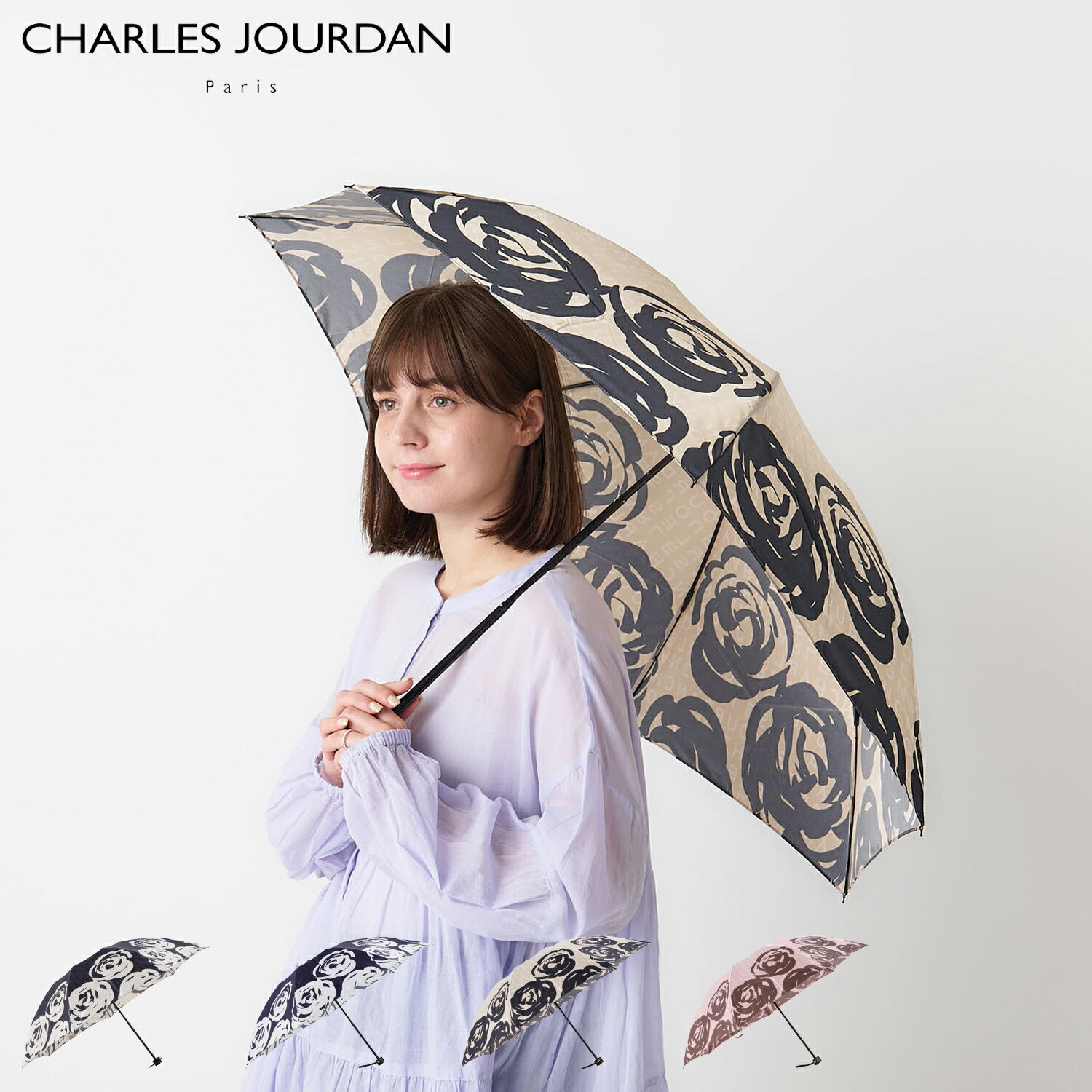 【最大1000円OFFクーポン発行中】 CHARLES JOURDAN シャルルジョルダン 傘 折りたたみ 雨傘 レディース 55cm 軽量 婦人折り畳み傘 1...