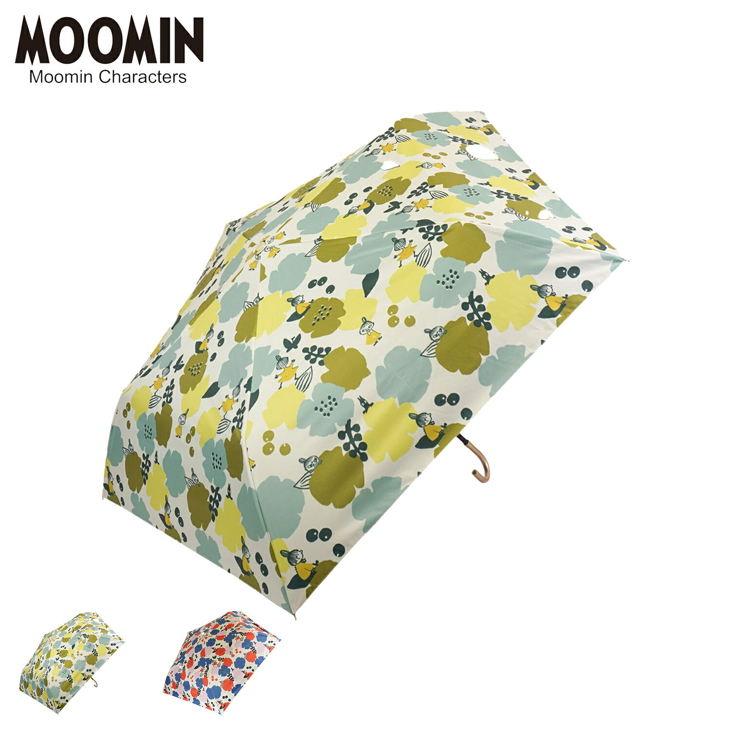 MOOMIN ムーミン 傘 折りたたみ 晴雨兼用 雨傘 レディース 51cm 遮光率 UVカット 100% 軽量 コンパクト 子供 撥水 遮熱 晴雨兼用折り畳み傘 イエロー ピンク TW25F7648のサムネイル