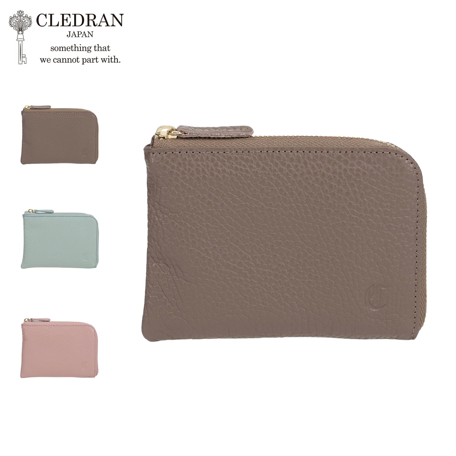 Rakuten - クレドラン CLEDRAN 財布 ミニ財布 小銭入れ レディース 本革 牛革 L字ファスナー コンパクト SOU SHORT SLIM WALLET ブラウン グリーン ピンク CL-3474