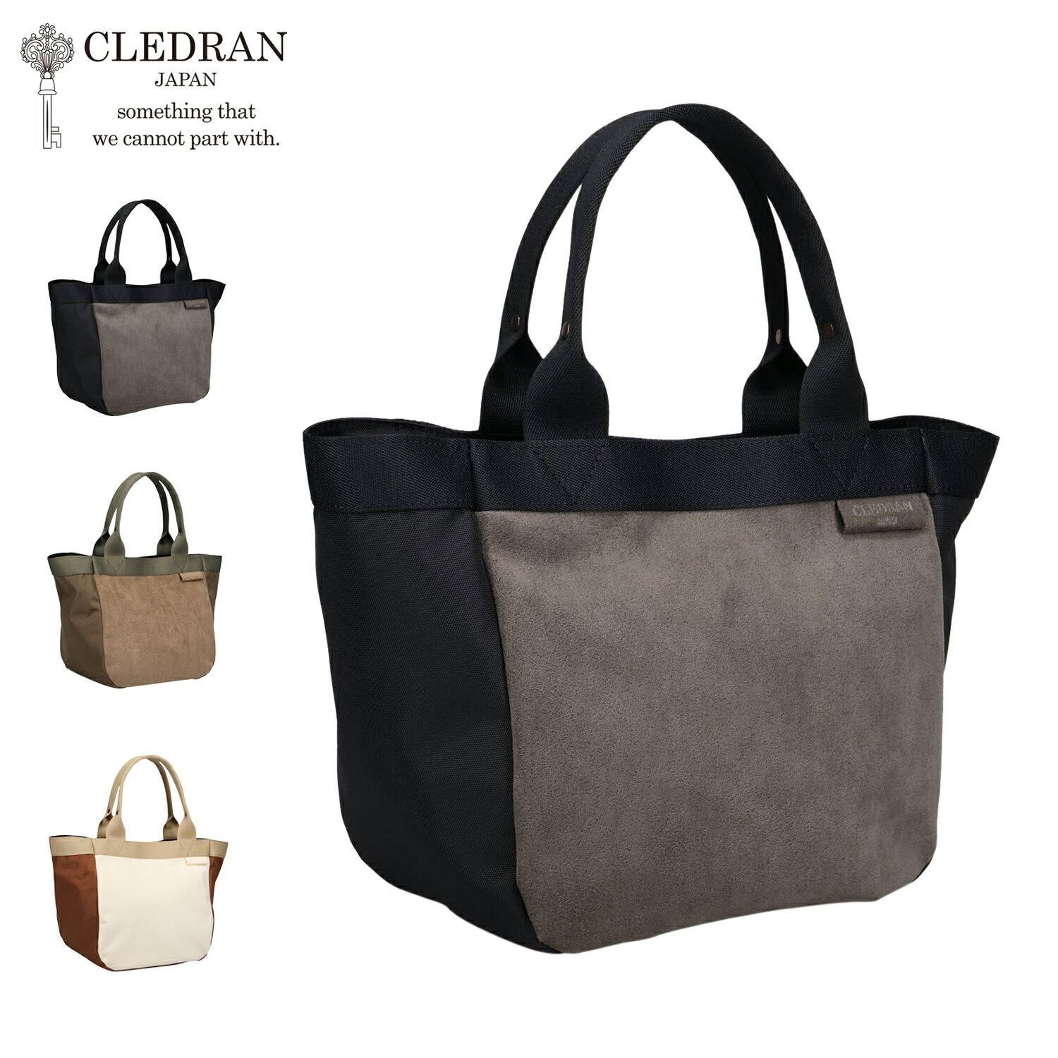 Rakuten - クレドラン CLEDRAN バッグ トートバッグ メンズ レディース 人工スエード 軽量 撥水 日本製 LANG COMBI TOTE ブラック グリーン ブラウン 黒 CL3871