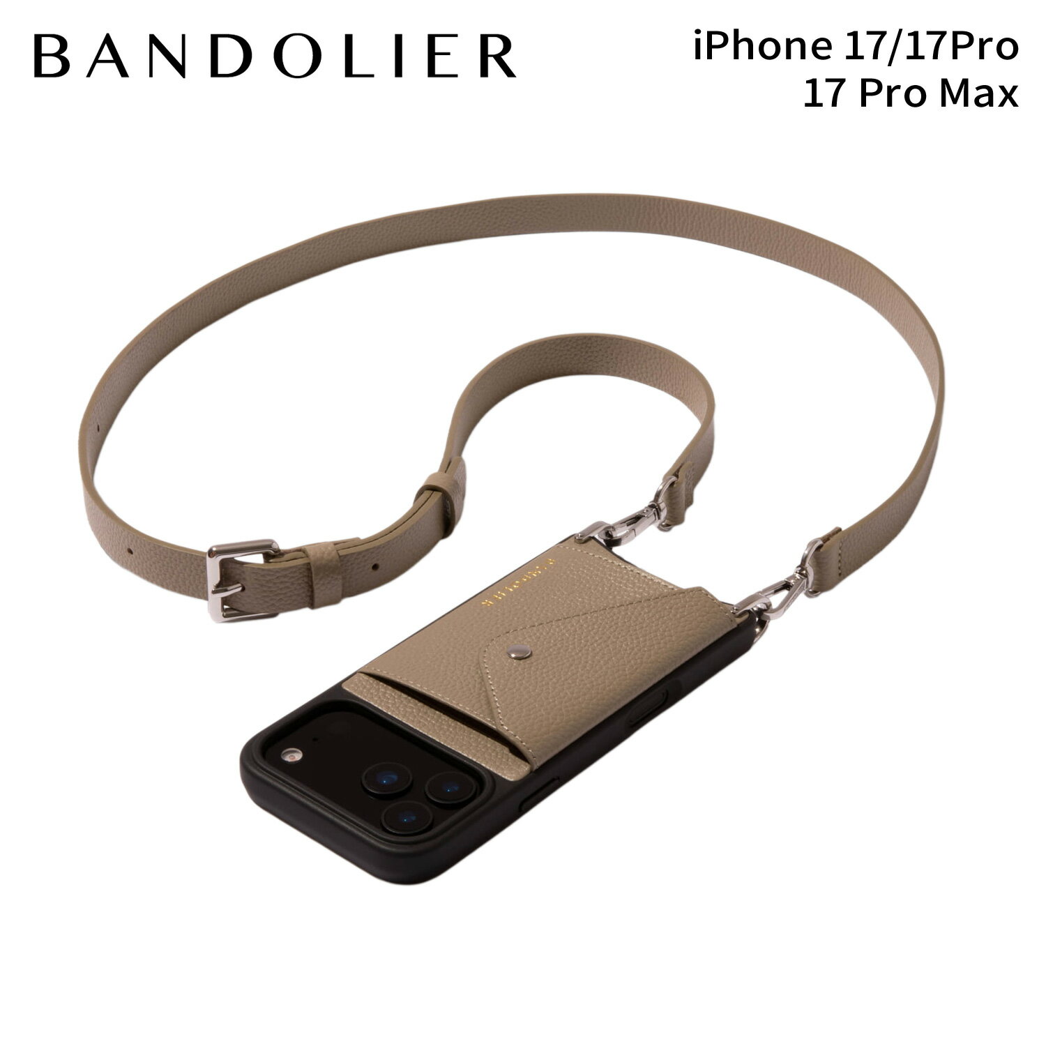バンドリヤー BANDOLIER スマホショルダー iPhone17Pro 17Pro Max スマホケース アイフォン ヘイリー サイドスロット グレージュ メンズ レディース HAILEY SIDE SLOT GREIGE ベージュ 14HAI