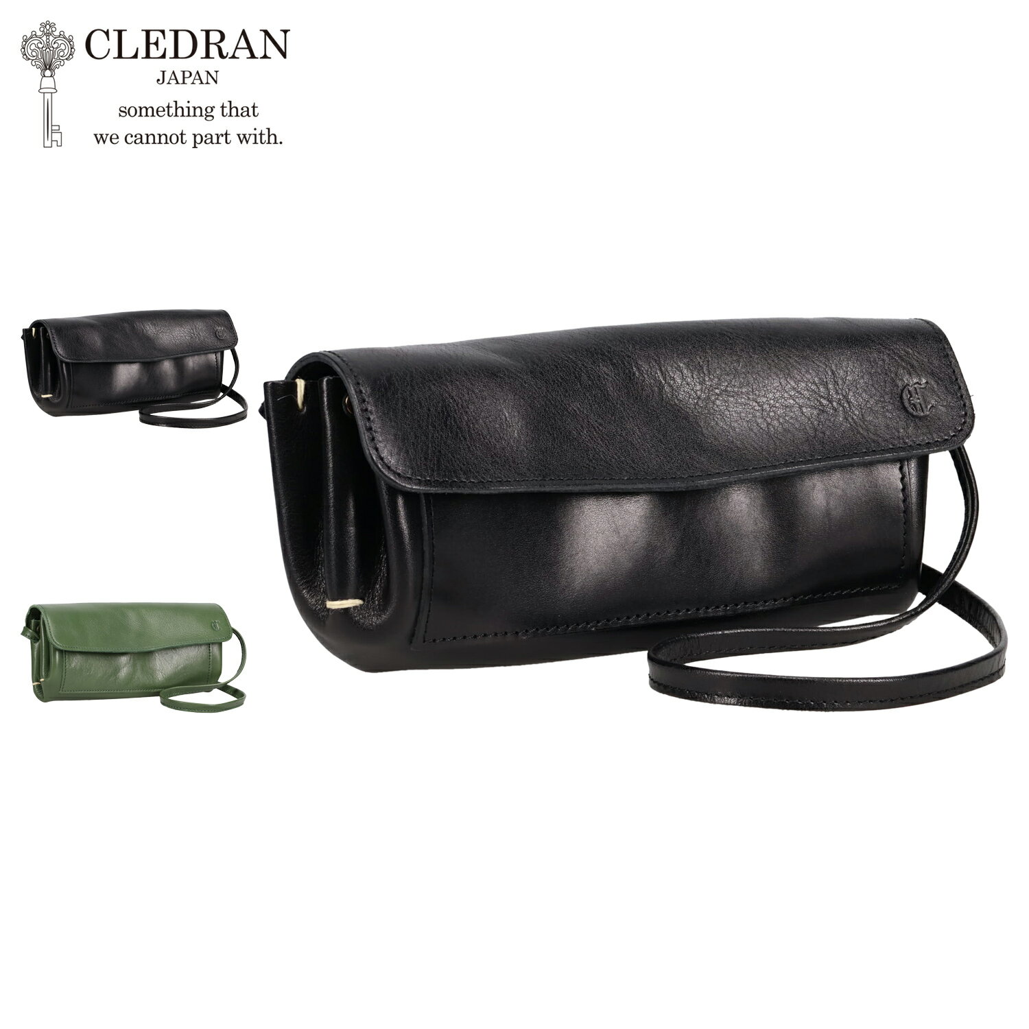 乐天商城 - クレドラン CLEDRAN お財布 ショルダー バッグ スマホ ポシェット レディース 軽量 小さめ 本革 斜めがけ BAGU 2WAY WALLET SHOULDER ブラック グリーン 黒 CL3449