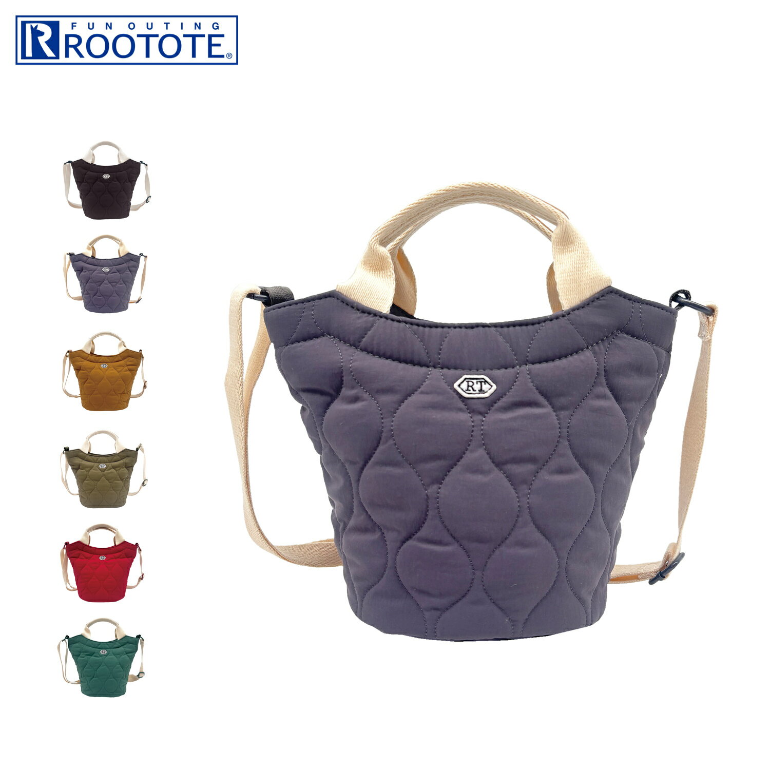 樂天商城 - ルートート ROOTOTE トートバッグ バッグ SN.べビールー.2way.ミリタリーキルト-A レディース 軽量 斜めがけ コンパクト ブラック グレー ブラウン カーキ レッド グリーン 黒 3632