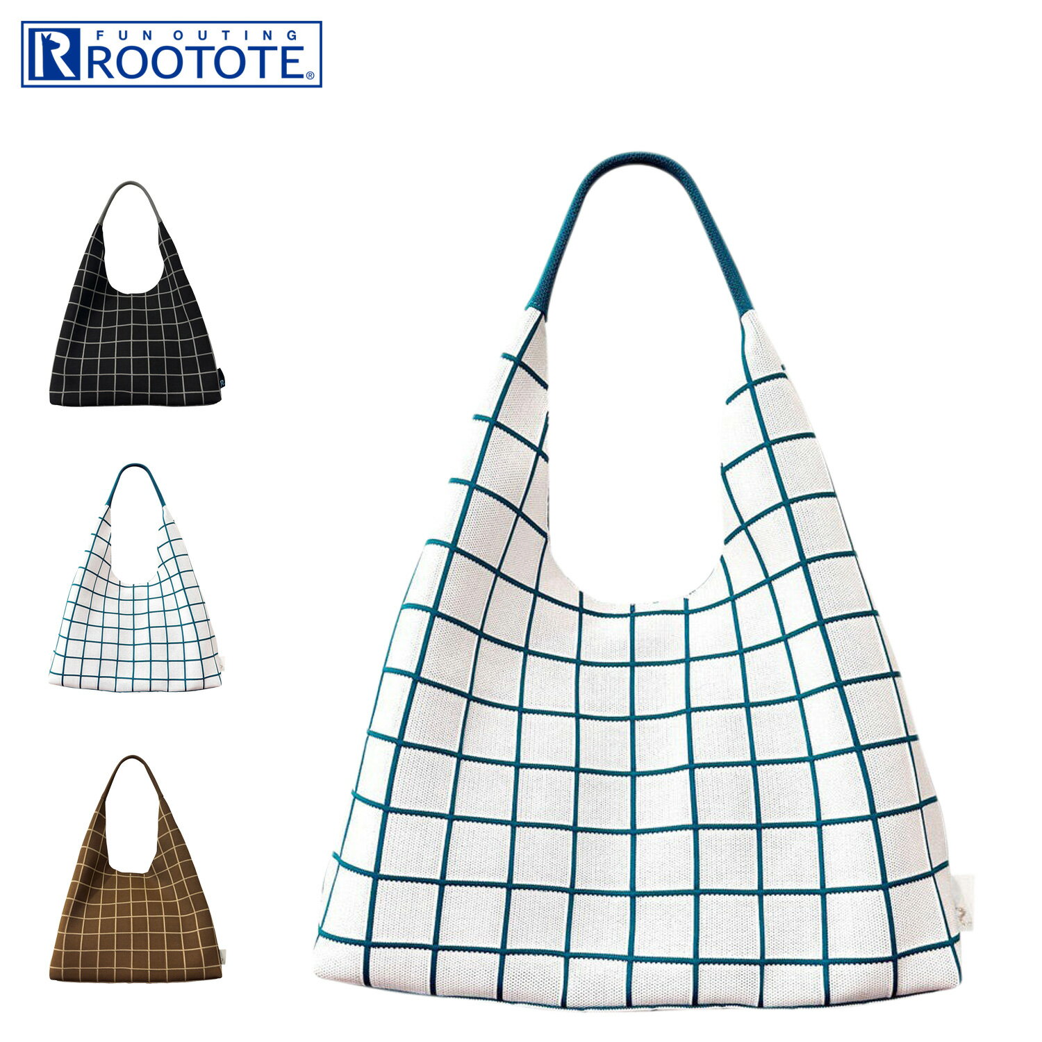 Rakuten - ルートート ROOTOTE トートバッグ バッグ LT.ラウンドニットトート レディース A4 軽量 ブラック ホワイト ベージュ 黒 白 3660