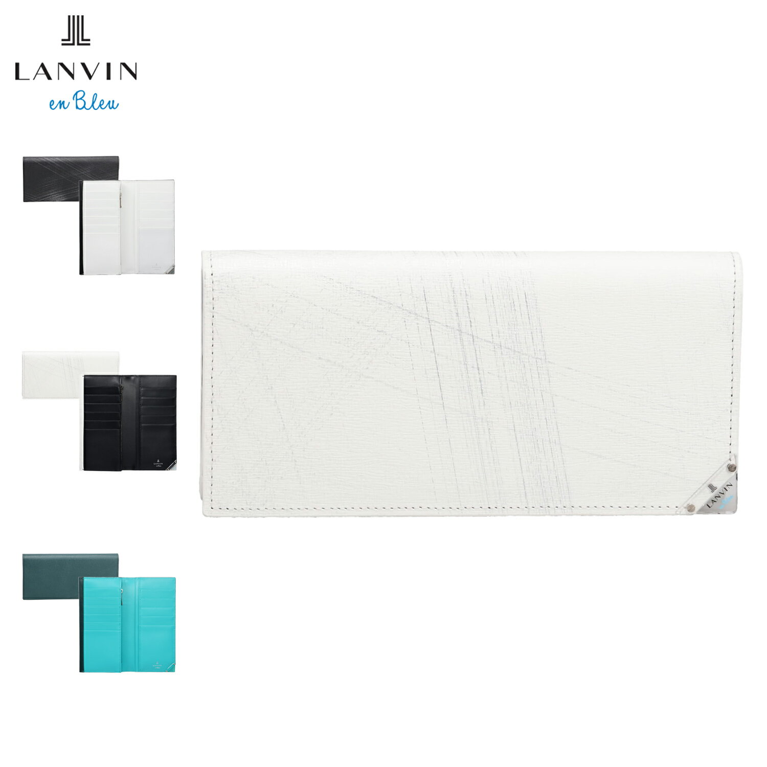 �ں���1000��OFF�����ݥ�ȯ����� LANVIN en Bleu ���Х󥪥�֥롼 ���� Ĺ���� ��� ��ǥ����� ������ �֥�å� �ۥ磻�� ���꡼��...
