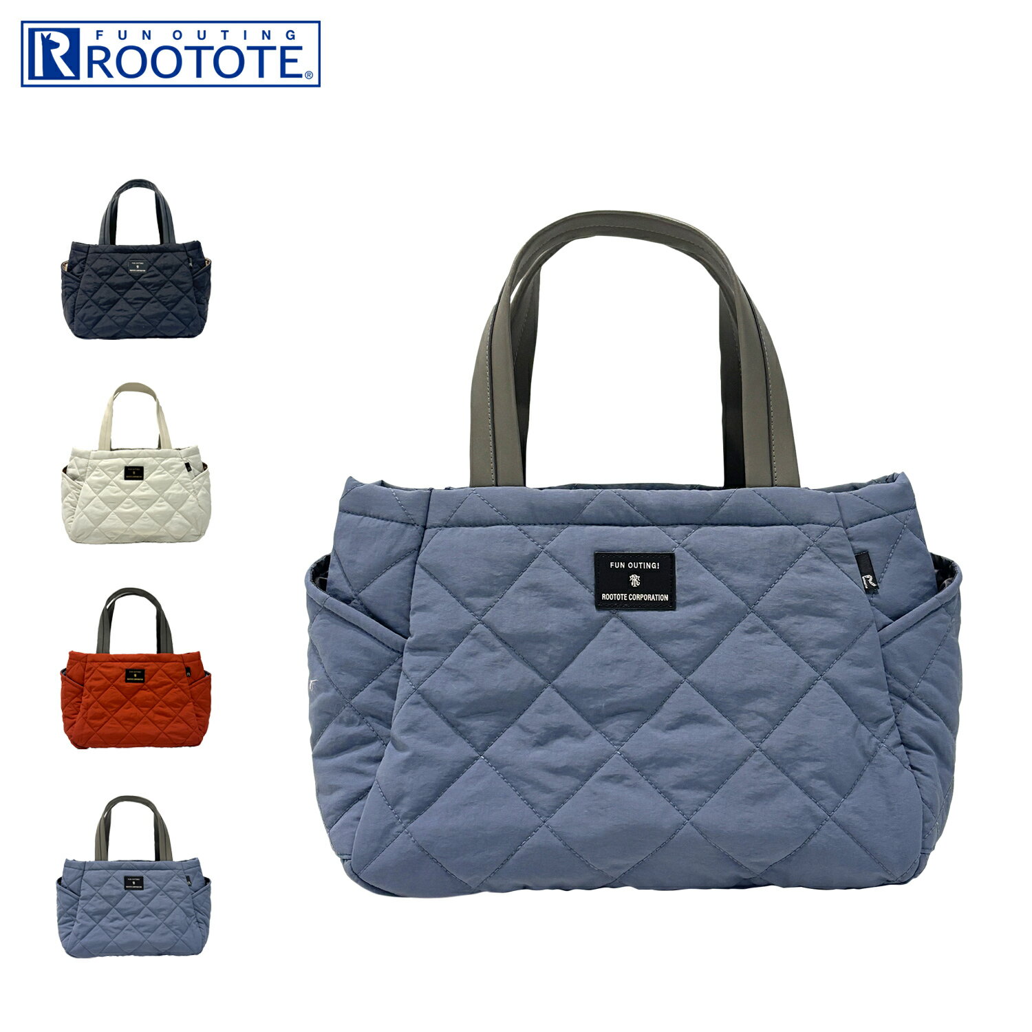 【最大1000円OFFクーポン発行中】 ルートート ROOTOTE バッグ トートバッグ レディース 撥水 軽量 LT.デリ.パルーティ.キルト-D ブラック ホワイト レッド ブルー 黒 白 3673