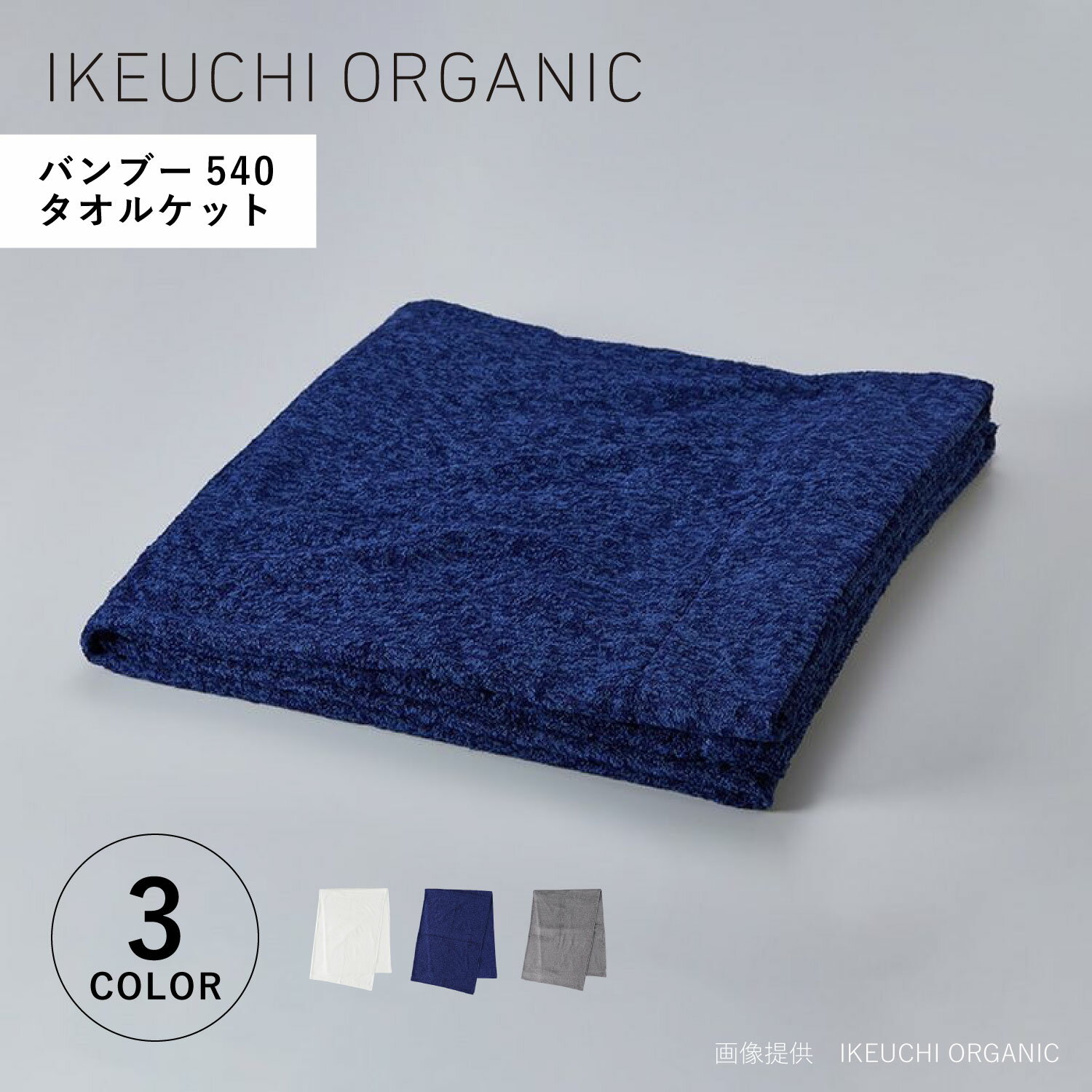 イケウチオーガニック IKEUCHI ORGANIC タオルケット バスタオル 綿100% 日本製 オーガニック 赤ちゃん 速乾 吸水性 バンブー540 タオルケット ホワイト グレー ネイビー 白 T540-TK