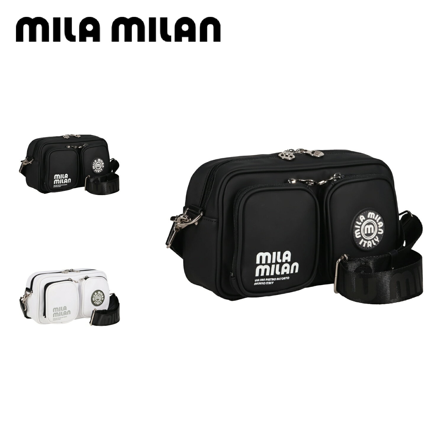 樂天商城 - ミラ・ミラン mila milan バッグ ショルダーバッグ ミニ メンズ レディース 斜めがけ 軽量 VESPA MINI SHOULDER BAG ブラック ホワイト 黒 白 245112