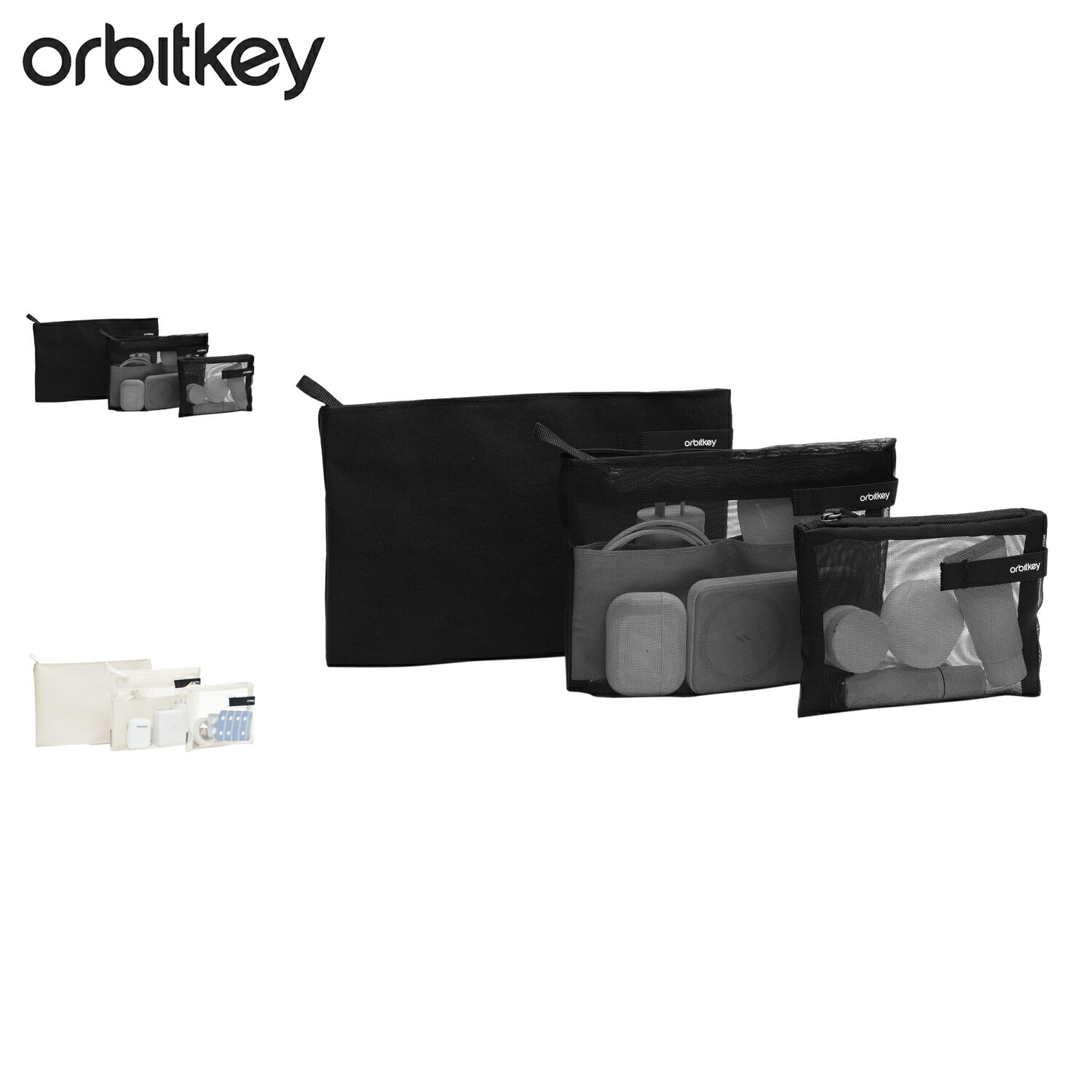 Orbitkey �����ӥåȥ��� �ݡ��� ��ʪ���� 3�����å� ��� ��ǥ����� S M L ������ ������ ��Ω POUCH TRIO �֥�å� ���� �ۥ�...