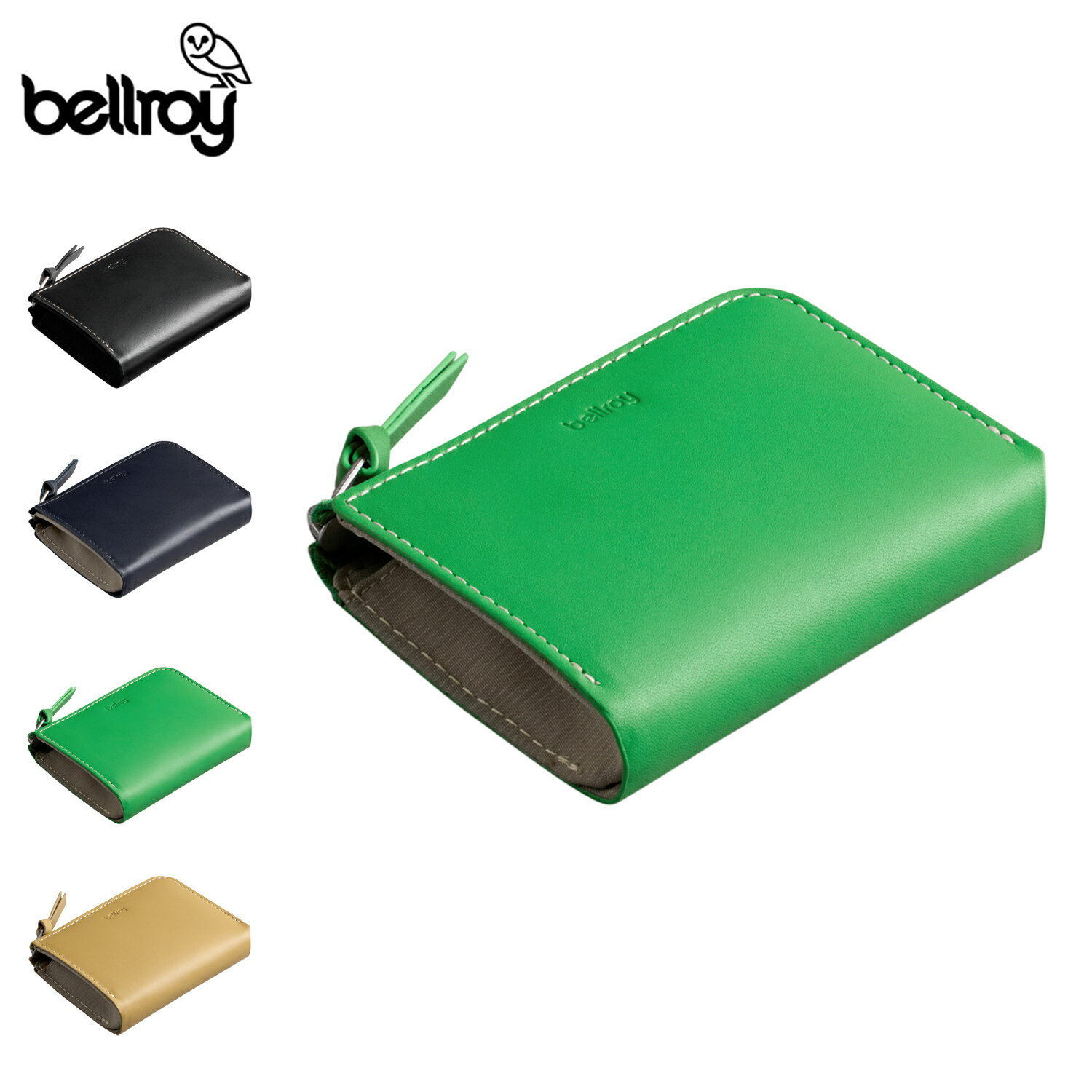 Rakuten - Bellroy ベルロイ 財布 二つ折り ミニ財布 メンズ レディース コンパクト L字ファスナー 小銭入れ付き L-POCKET ブラック ネイビー グリーン イエロー 黒