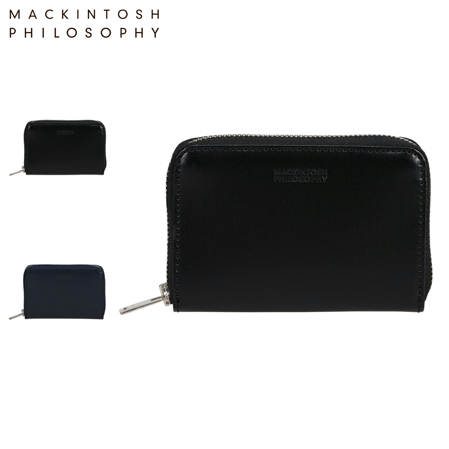 MACKINTOSH PHILOSOPHY マッキントッシュ フィロソフィー 財布 ミニ財布 メンズ 本革 ラウンドファスナー ブラック ネイビー 黒 MAPW-00631