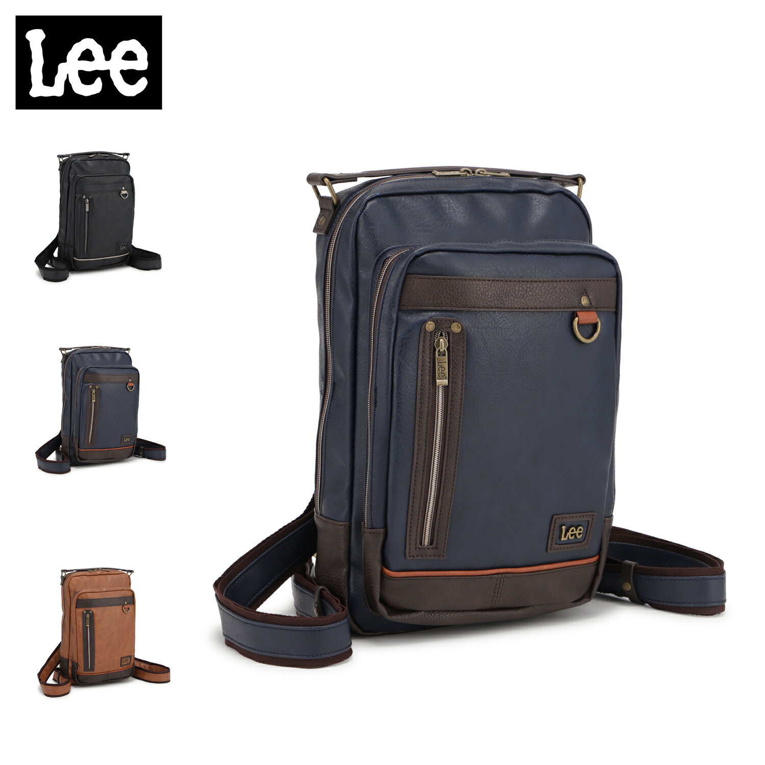 Rakuten - リー Lee バッグ ボディバッグ メンズ レディース ワンショルダー 小さい 大容量 A4 INFINITY II ブラック ネイビー ブラウン 黒 320-3151