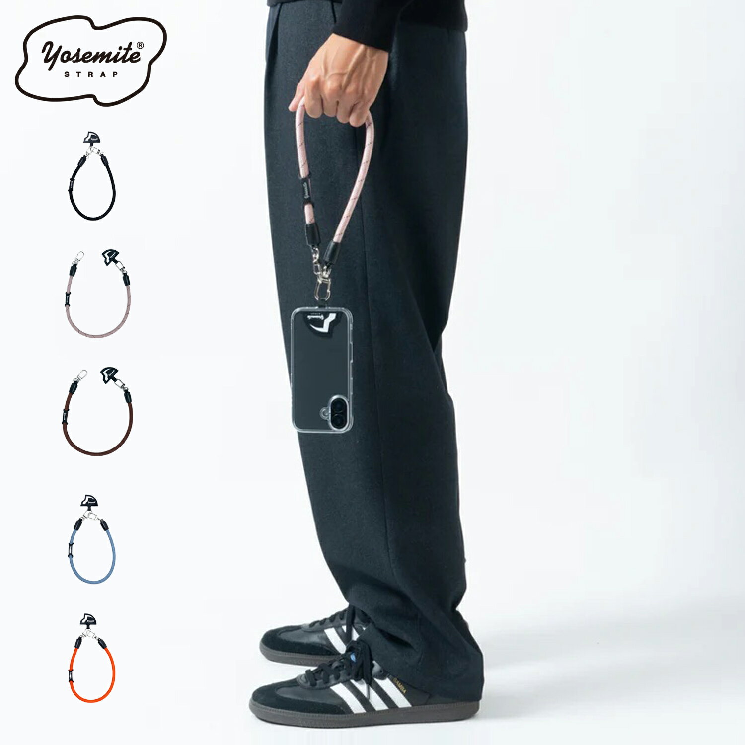 ヨセミテ YOSEMITE ストラップ スマホストラップ ショート モバイル メンズ レディース 斜めがけ 首掛け 肩掛け 2WAY SHORT STRAP ブラック ブラウン ブルー オレンジ 黒 Y2SS-1000