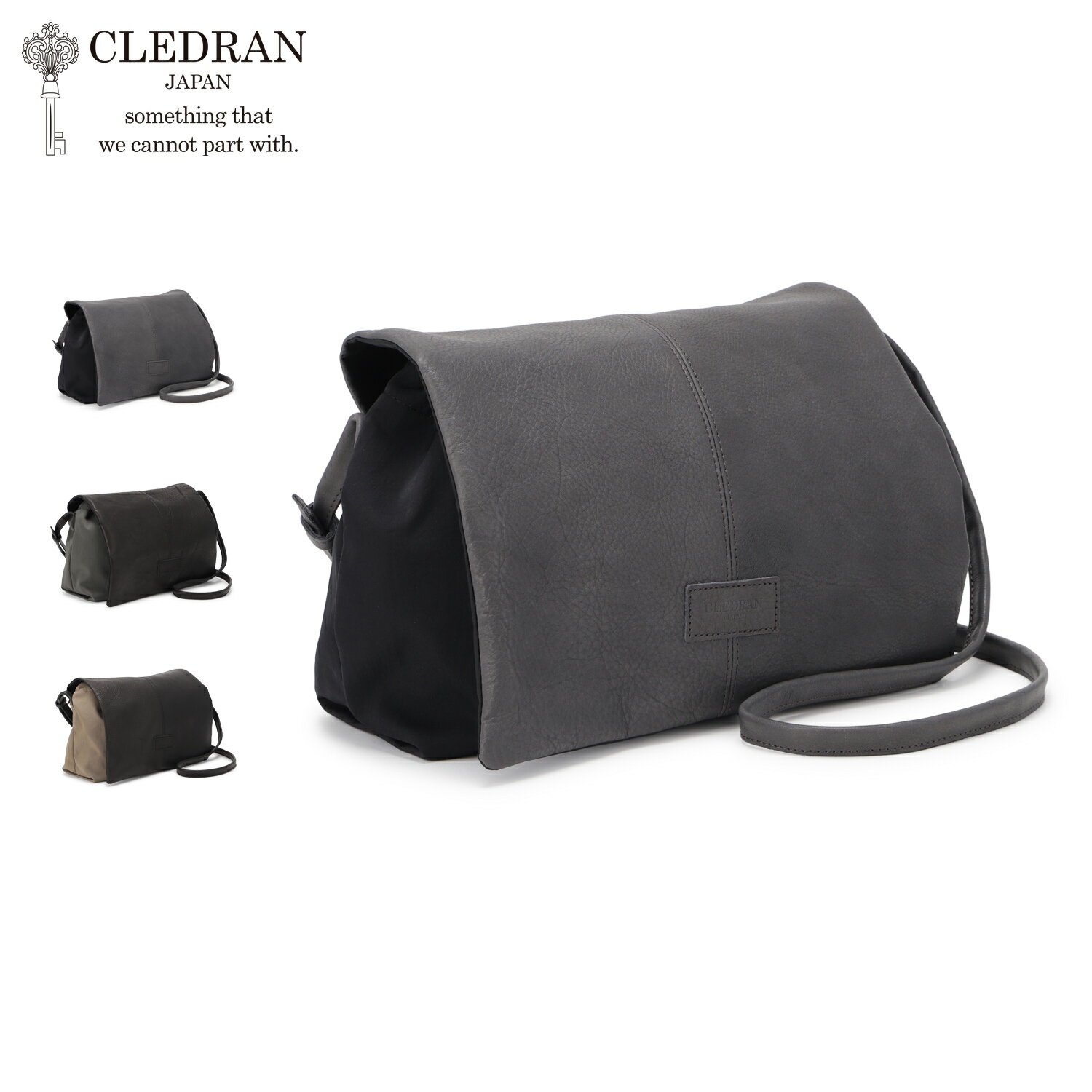 クレドラン CLEDRAN バッグ ショルダーバッグ メンズ レディース 斜めがけ 軽量 LIMO FLAP LEATHER SHOULDER ブラック グレー ダーク ベージュ 黒 CL3994