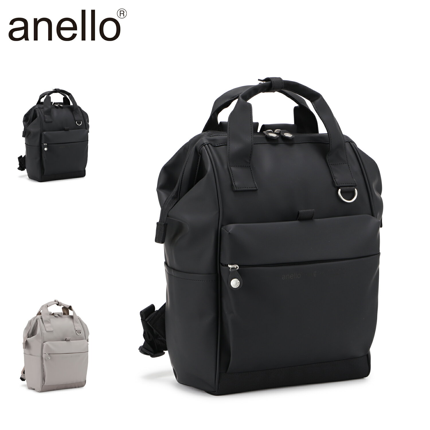 乐天商城 - アネロ anello リュック バッグ バッグパック シーク 耐水口金リュック レギュラーサイズ メンズ レディース 18L A4 ブラック ベージュ 黒 AGB5087