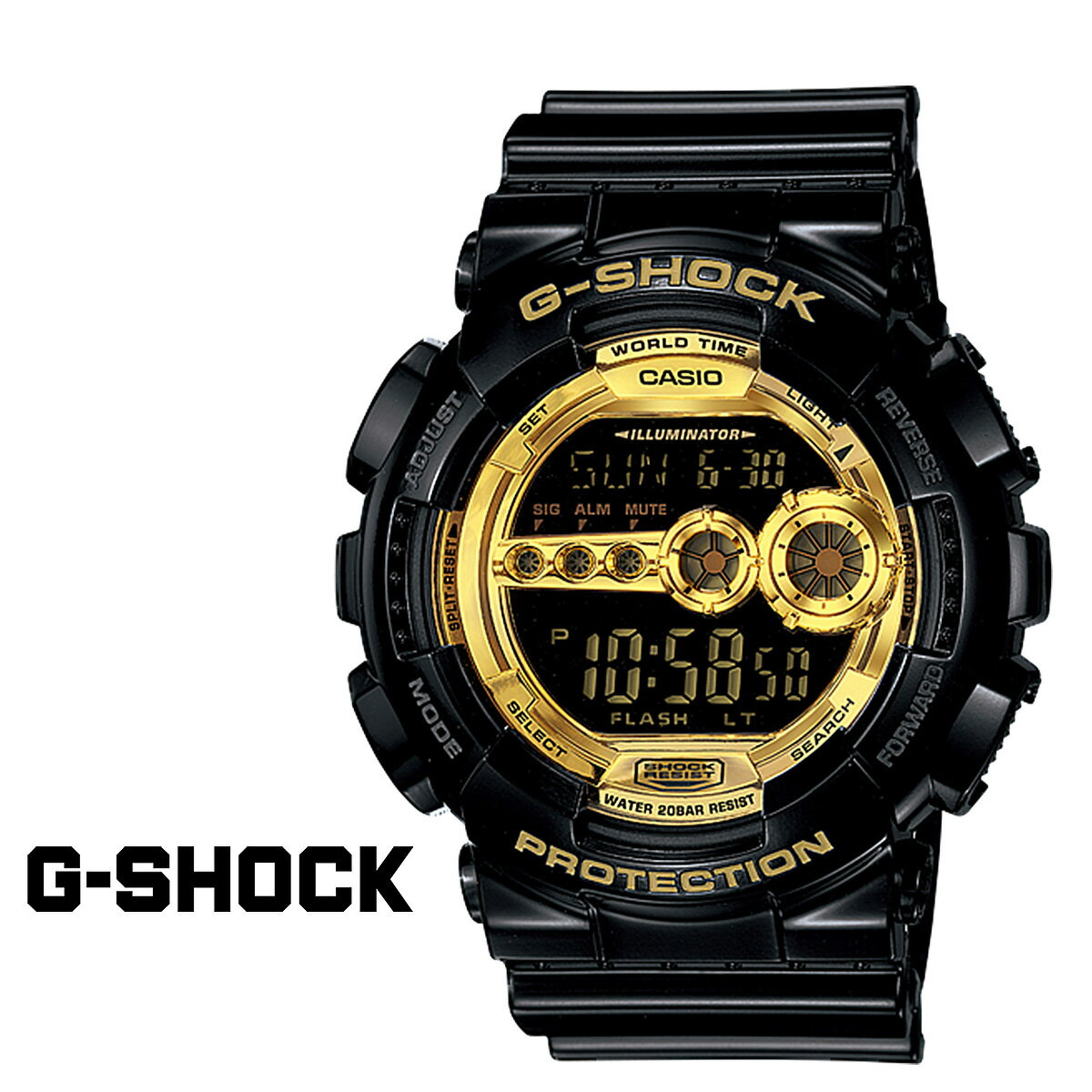 CASIO カシオ G-SHOCK 腕時計 GD-100GB-1JF BLACK GOLD SERIES 防水 ジーショック Gショック G-ショック メンズ レディース