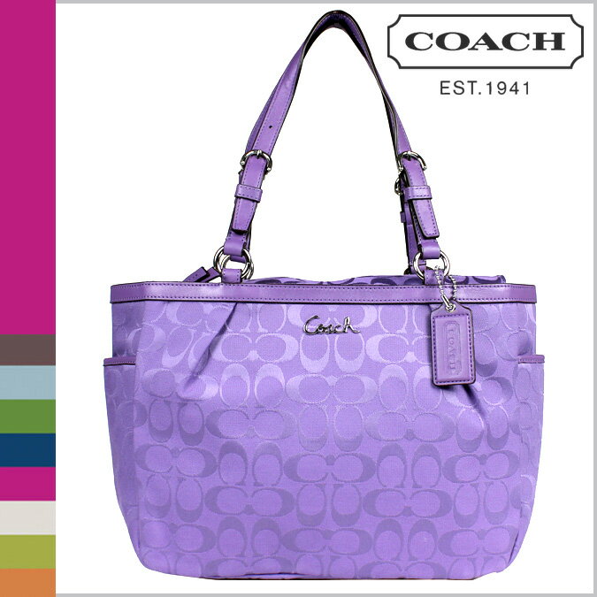 NEW COACH SIGNATURE EAST WEST GALLERY VIOLET PURPLE HANDBAG PURSE TOTE ...