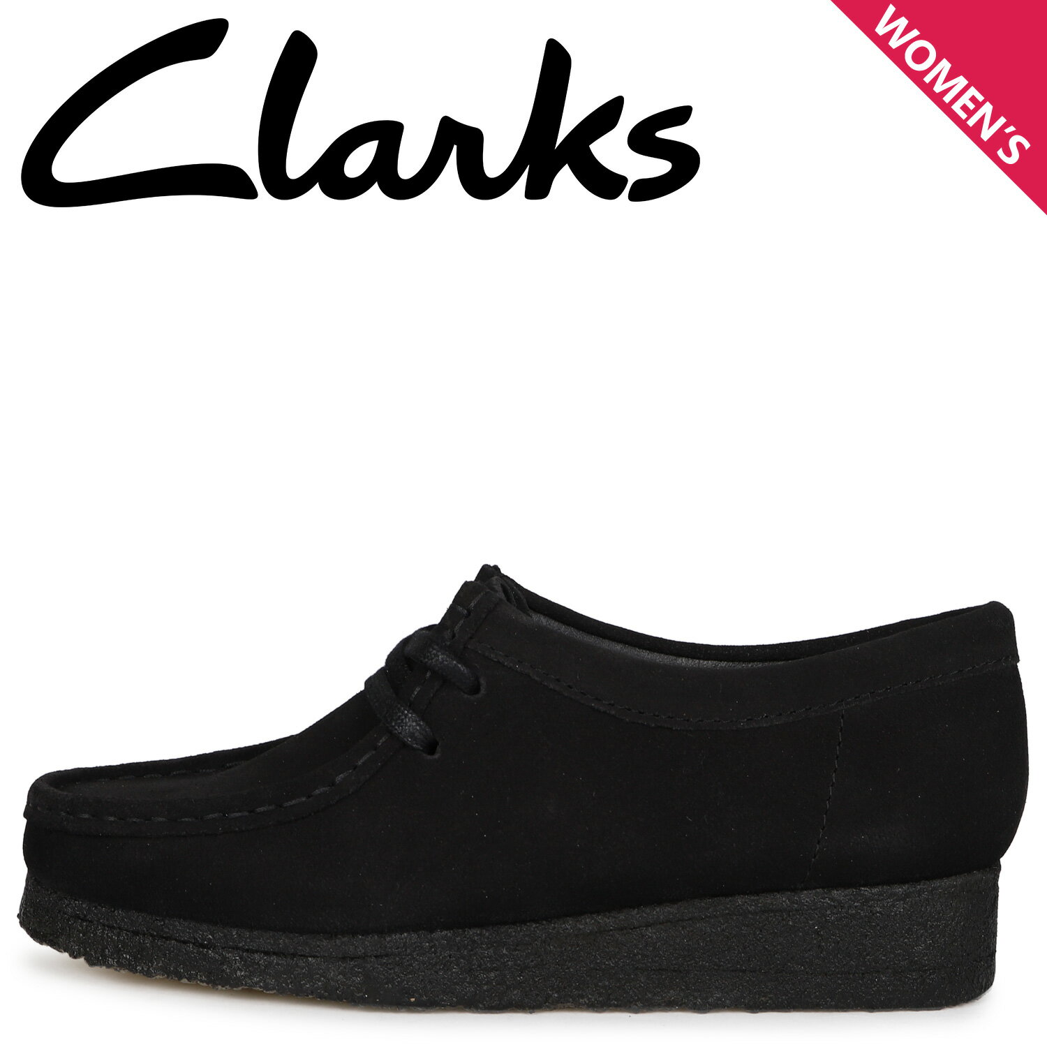 【訳あり】 Clarks クラークス ワラビー ブーツ レディース WALLABEE ブラック 黒 26155522 【返品不可】