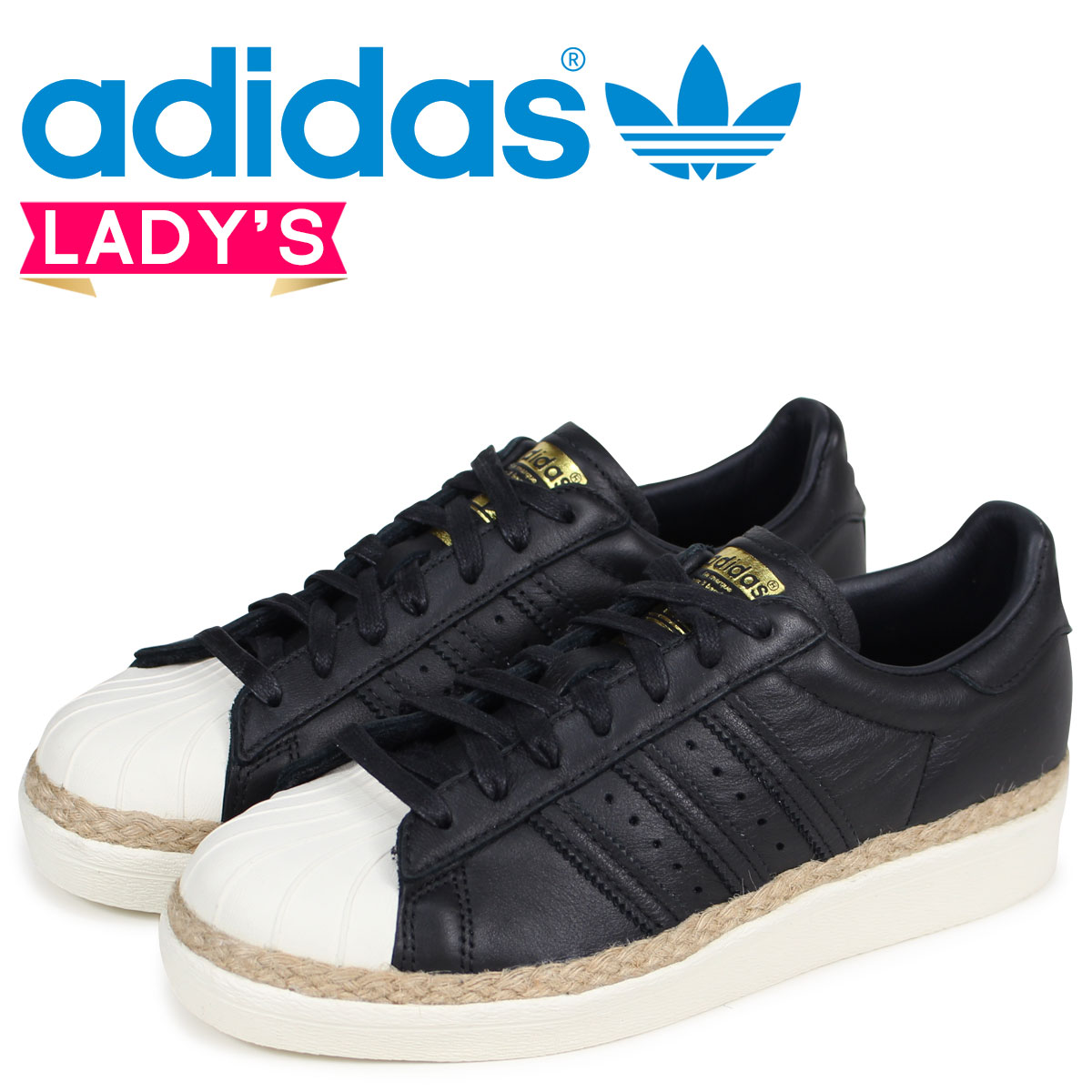 【最大1000円OFFクーポン】 adidas Originals スーパースター 80s アディダス オリジナルス レディース スニーカー SUPERSTAR NEW BOLD W CQ2365 ブラック 黒