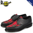  Dr.Martens ドクターマーチン 3ホール シューズ メンズ レディース WILLIS TARTAN IN BLACK STEWART 3EYE SHOE ブラック 黒 R25129615