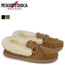 【最大1000円OFFクーポン配布中】 ミネトンカ MINNETONKA モカシン ファー アルパイン レディース スエード シープスキン ALPINE SHEEPSKIN MOC ブラック タン 黒