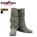  ő1000~OFFN[|zz  ~lgJ MINNETONKA u[c J[t nC 3C[ CALF HI 3-LAYER FRINGE BOOTS fB[X