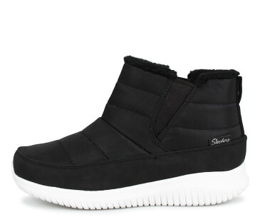 SKECHERS スケッチャーズ ウォームタッチ メモリーフォーム サイドゴア ブーツ ウィンターブーツ レディース ULTRA FLEX-SHAWTY WARM TECH MEMORY FOAM ブラック 黒 44998