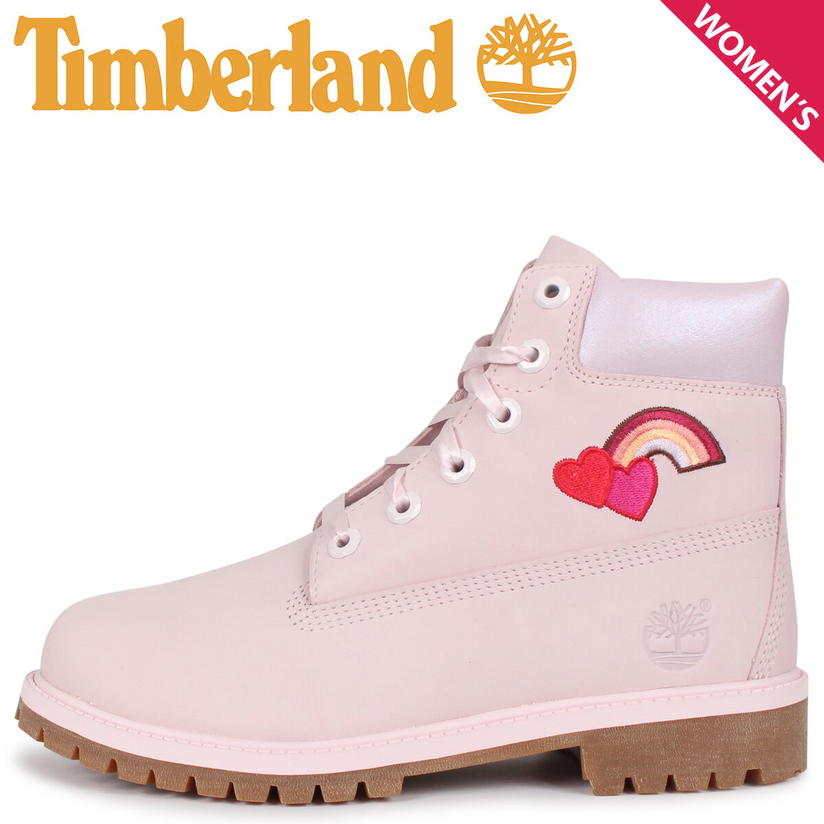 Timberland ティンバーランド 6インチ プレミアム ウォータープルーフ ヌバック ブーツ レディース キッズ 防水 JUNIOR 6INCH PREMIUM WATERPROOF BOOTS ピンク A2C97