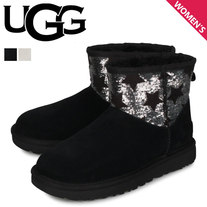 アグ UGG ムートン ブーツ クラシック ミニ シークイン スターズ レディース CLASSIC MINI SEQUIN STARS ブラック グレー 黒 1109441