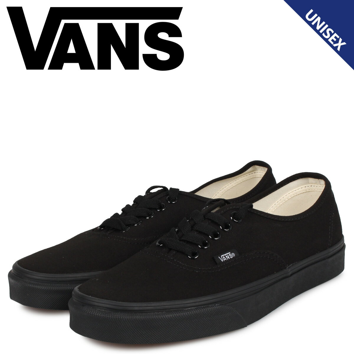 ヴァンズ VANS オーセンティック スニーカー メンズ レディース バンズ AUTHENTIC ブラック 黒 VN000EE3BKA