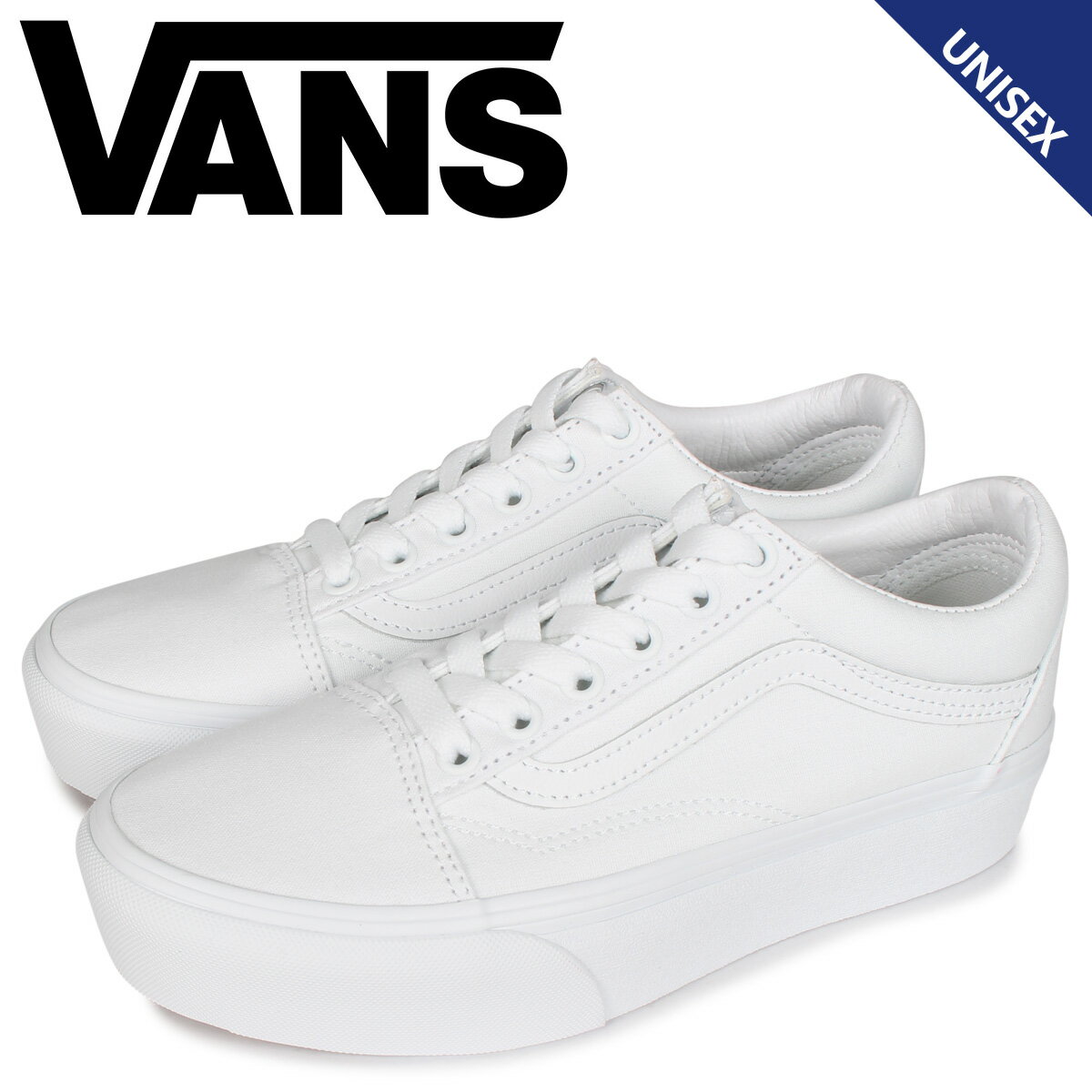 ヴァンズ VANS オールドスクール スニーカー メンズ レディース バンズ 厚底 OLD SKOOL PLATFORM ホワイト 白 VN0A3B3UW00