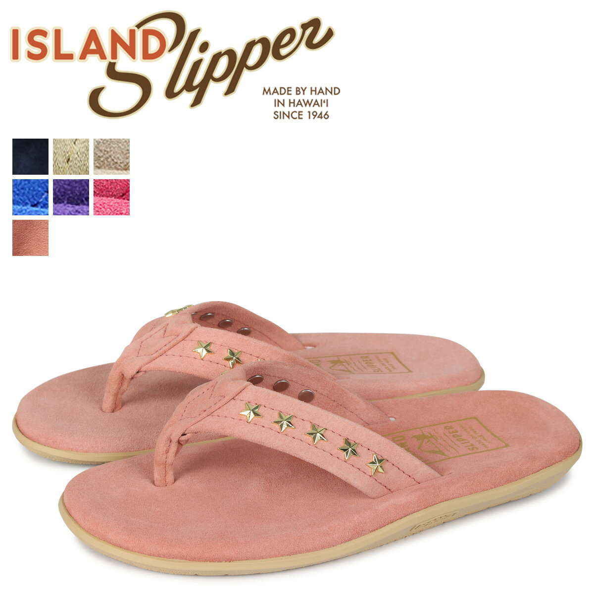 【最大1000円OFFクーポン配布中】 ISLAND SLIPPER アイランドスリッパ サンダル トングサンダル レディース スエード スタッズ SUEDE S..