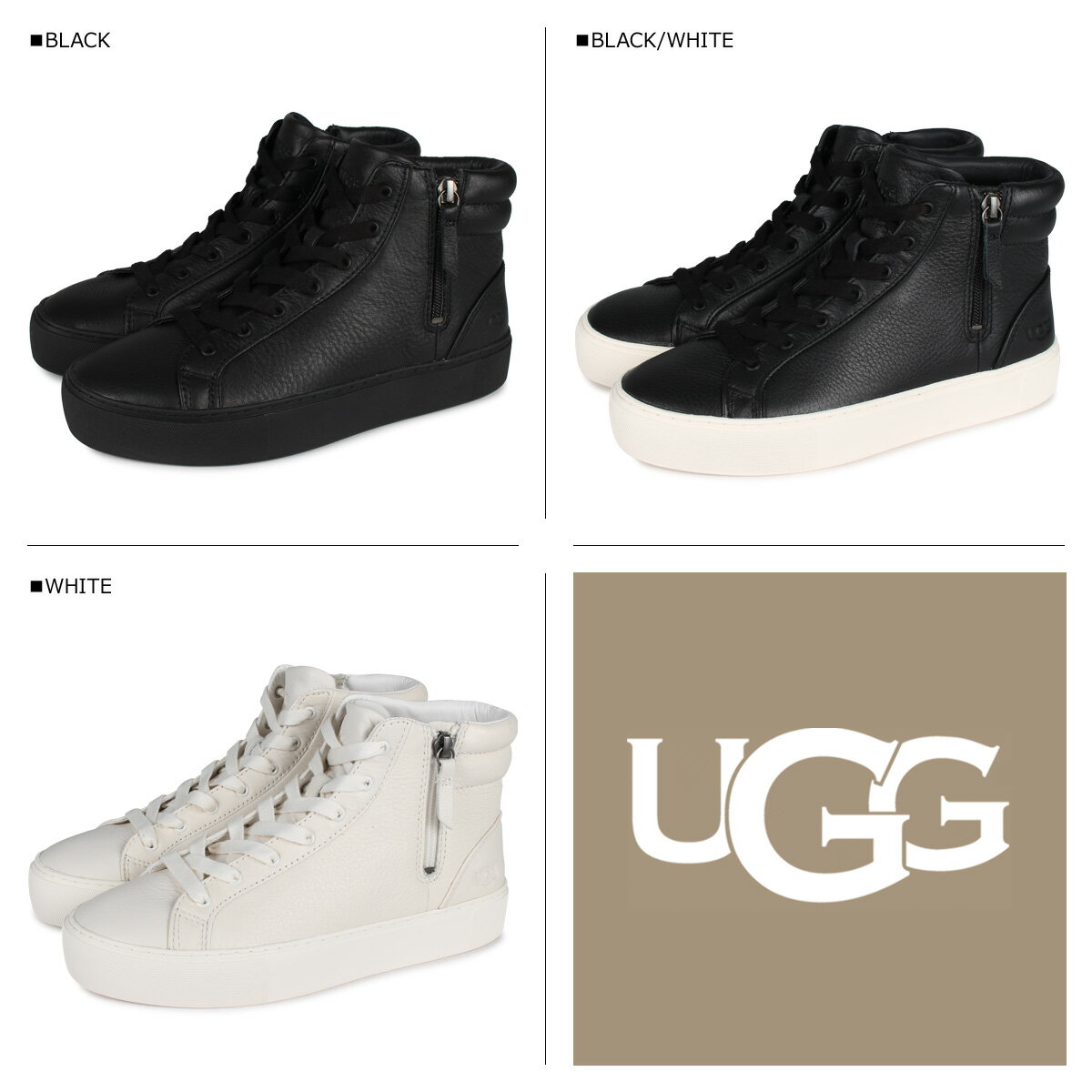 アグ UGG スニーカー オリ レディース OLLI ブラック ホワイト 黒 白 1104068