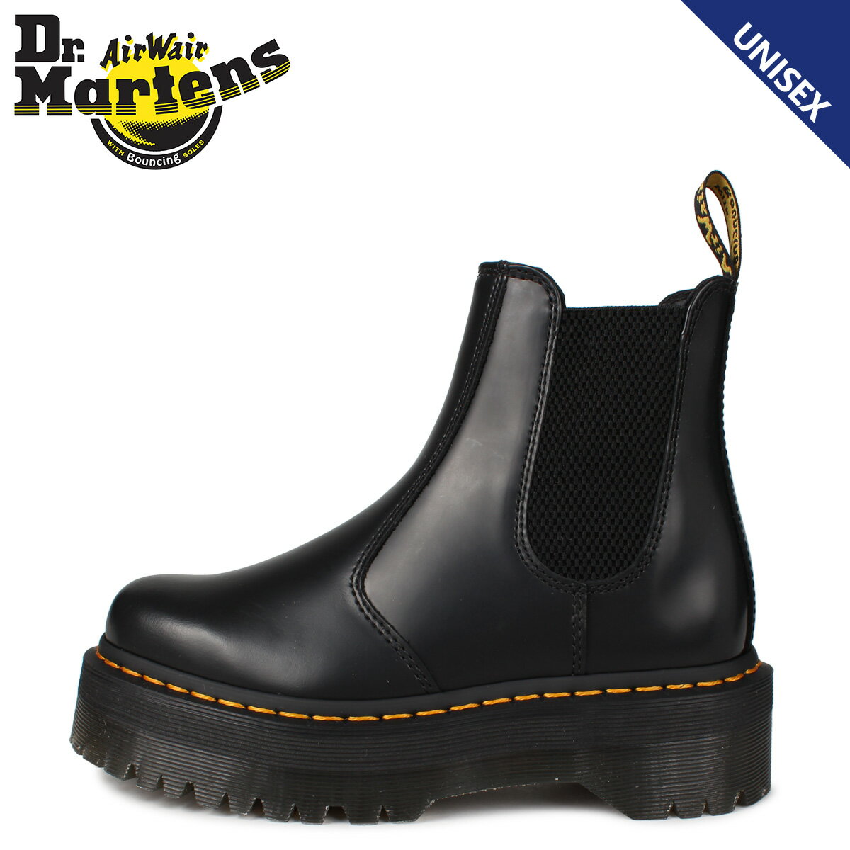 【最大1000円OFFクーポン配布中】 Dr.Martens ドクターマーチン サイドゴア クアッド レトロ チェルシー ブーツ メンズ レディース 厚底 QUAD RETRO 2976 CHELSEA BOOT ブラック 黒 24687001